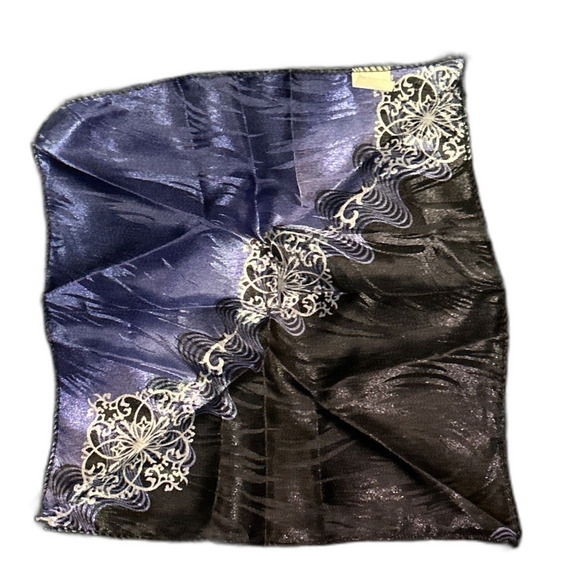 Paisley Pocket Square Black and White - Picture 3 of 4